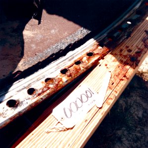 STS-51-L Recovered Debris (O-Ring Tracks On Right SRB Joint)