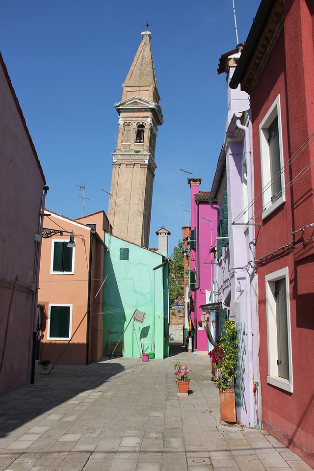 Colourful houses wrong location campanile