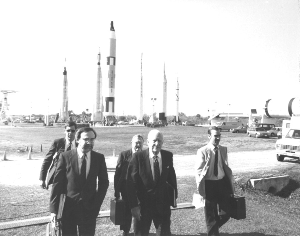 Members Of The Rogers Commission Arrive At KSC