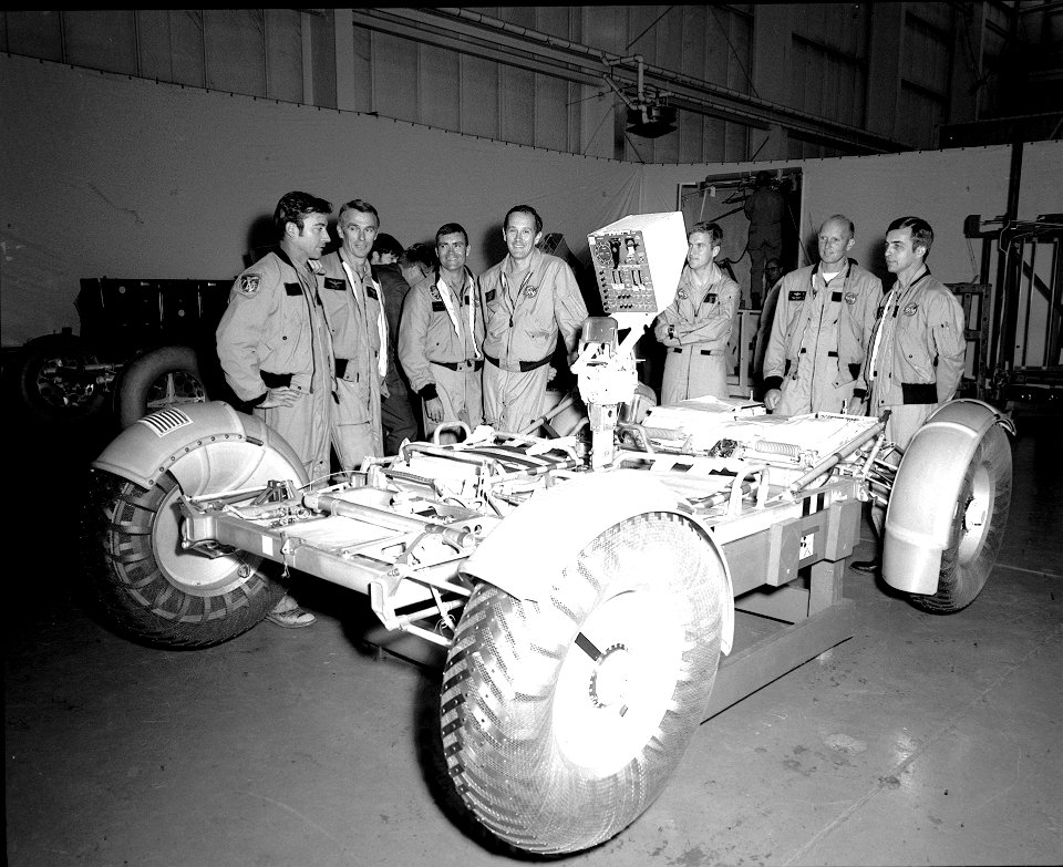 Lunar Roving Vehicle With Astronauts