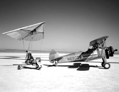 Paresev 1-A On Lakebed With Tow Plane