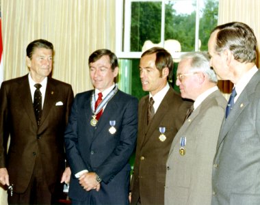 President Reagan Presents Medals photo