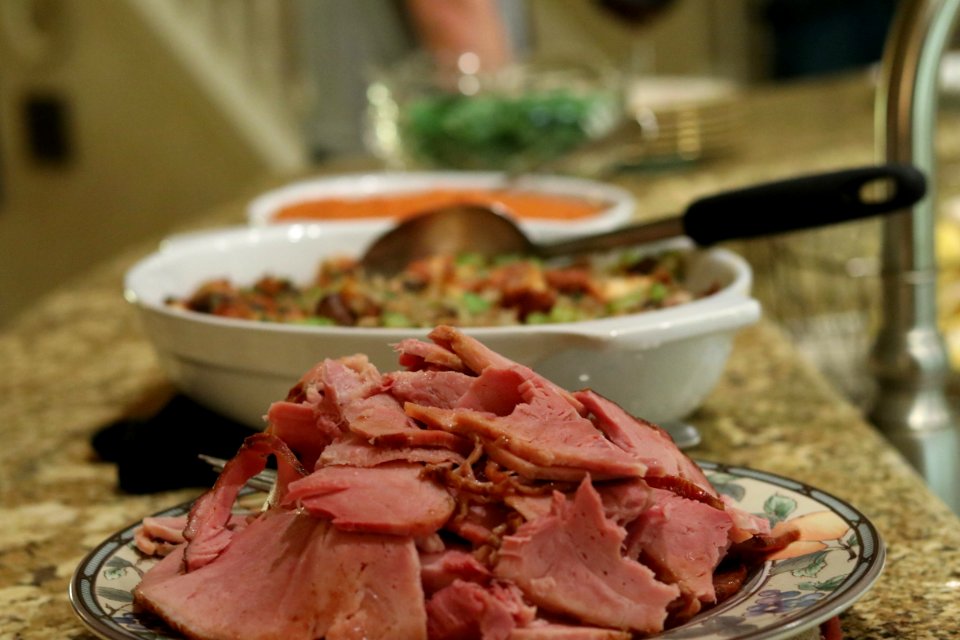 Holiday Ham On Buffet Table