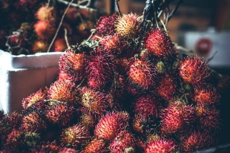 Rambutan Fruits On The Asian Night Market Bali Island