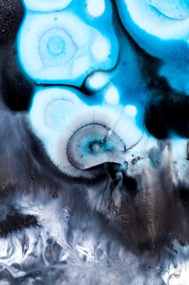 Blue Water Watercolor Paint Close Up