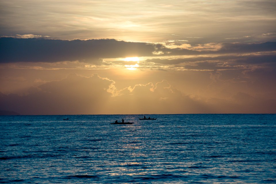 Scenic View Of Ocean During Sunset