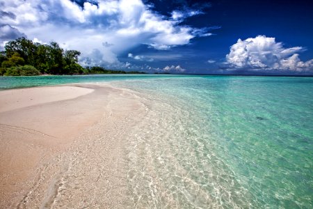 Sandy Coastline On Sunny Day photo