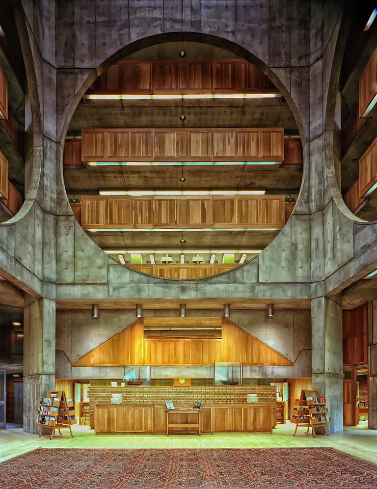 Checkout desk architecture lighting