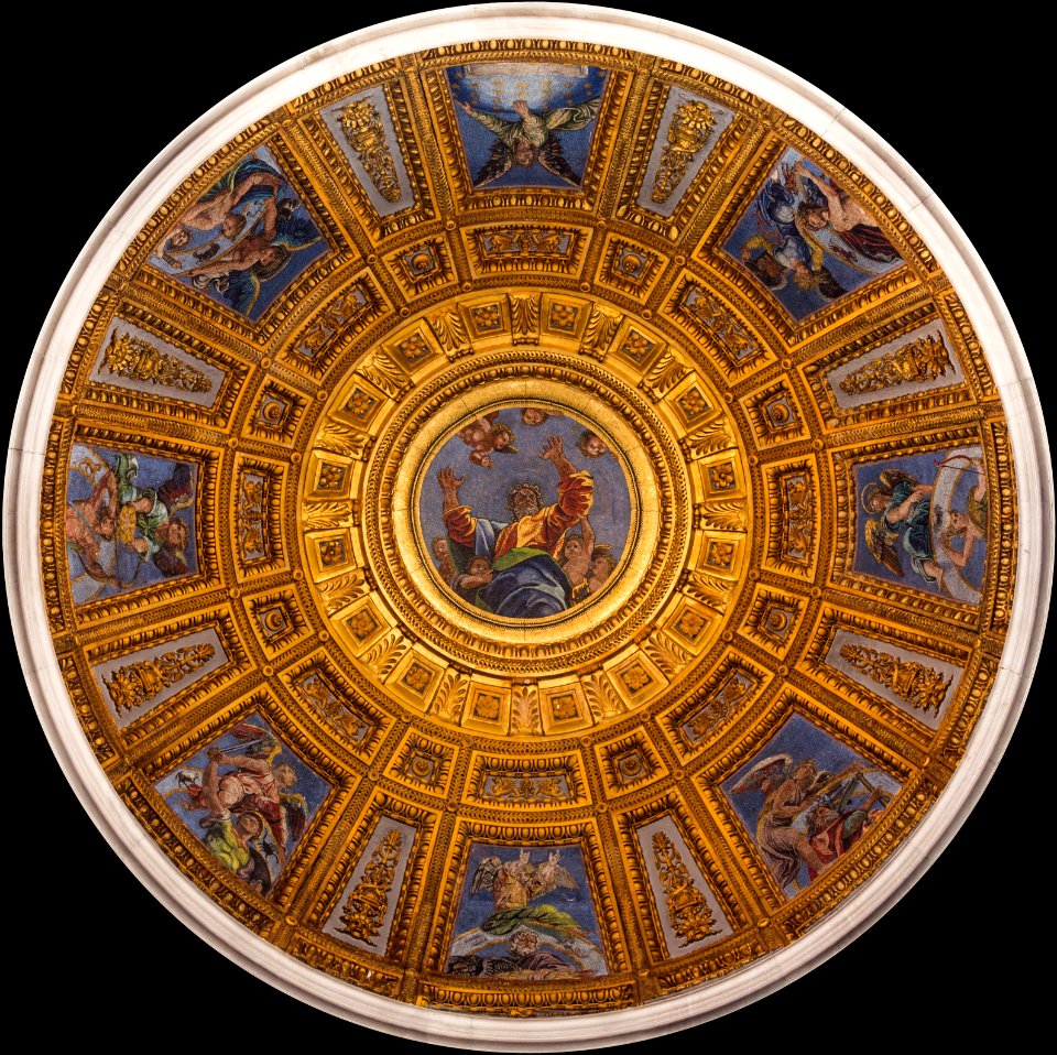 Dome Cappella Chigi from inside, Santa Maria del Popolo, Rome, Italy