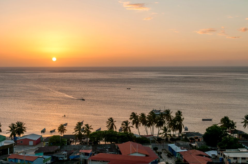 Juan Griego sunset from Fortn La Galera