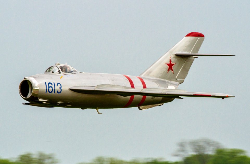MiG-17 Takes to the Sky (cropped)