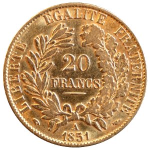 20 fr or Merley 1851 revers