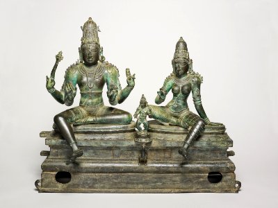 God Shiva and Goddess Uma Seated with Their Son, Skanda (Somaskanda) photo