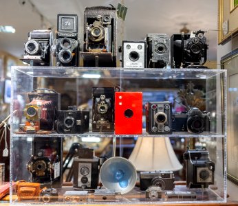 Collection of old cameras