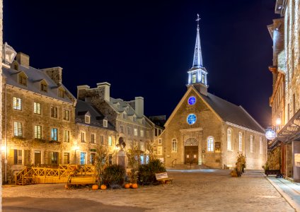 Place Royale at night, Vieux-Qubec, Quebec ville, Canada