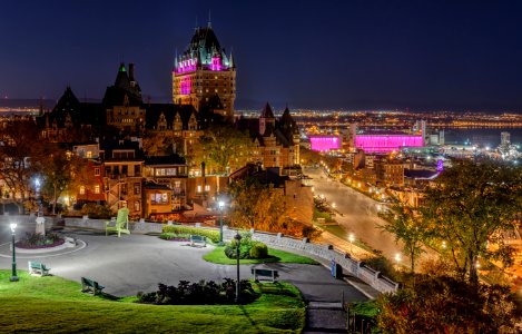 Chteau Frontenac at night, Quebec Ville, Canada photo