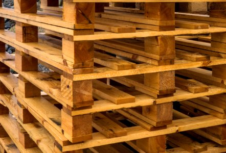 Wooden-pallets stacked 8 photo