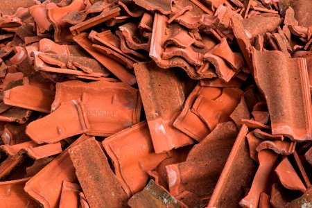 Broken red roof tiles 3
