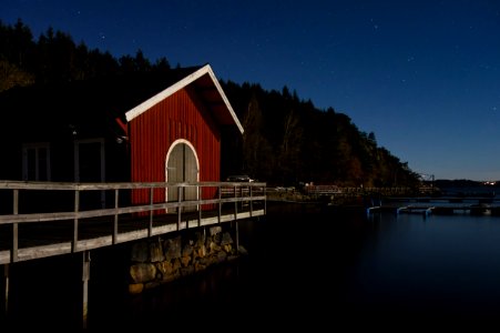 Holma Boat Club by the light of the moon photo