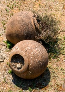 Ancient roman jars at Pompeii
