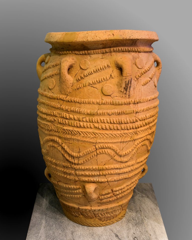 Clay minoan pithos for wine