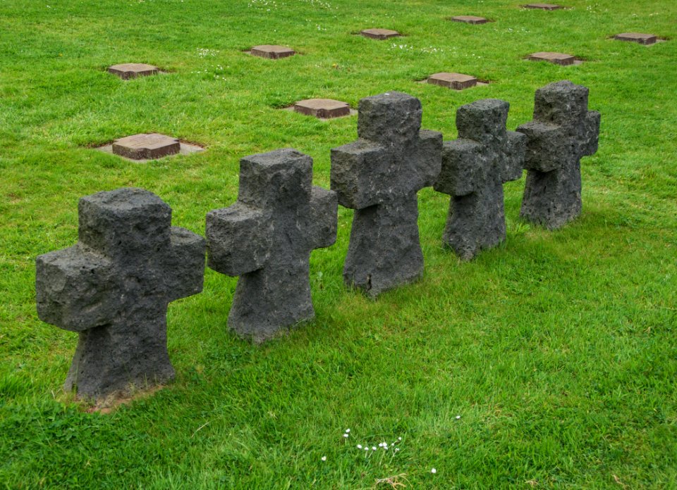 Crosses german military graves La Cambe Calvados WWII