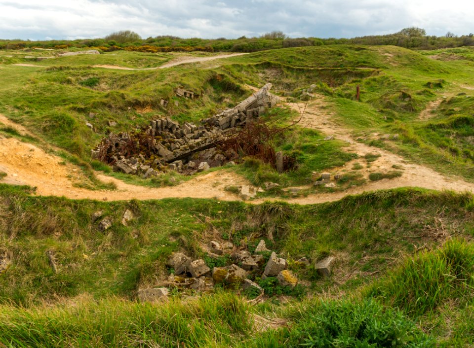 German bunkers remains at Pointe du Hoc