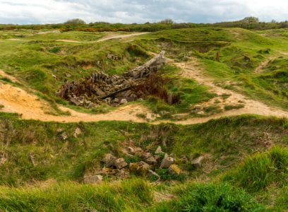 German bunkers remains at Pointe du Hoc