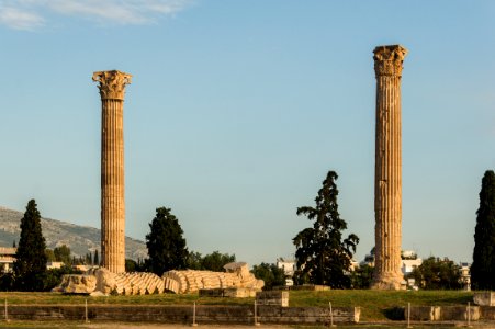 Three columns, Temple of Zeus Olympian, Athens, Greece photo