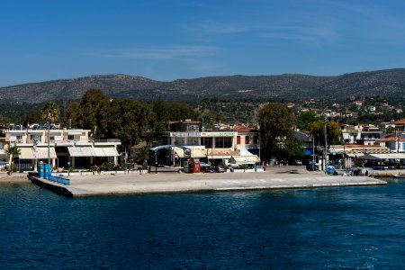Ferry embankment Eretria Euboea Greece photo