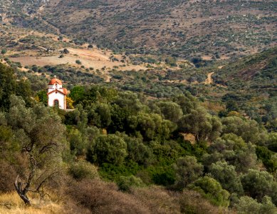Chapel seen from Avlonari Euboea Greece photo