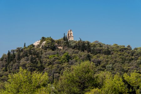 Philopappou Hill from Acropolis Athens, Greece