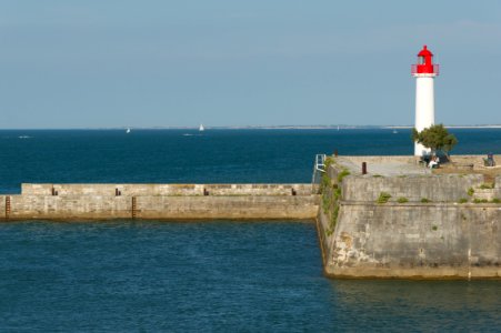 Lighthouse, harbor Saint-Martin-de-R, R island, Charente-Maritime, France photo