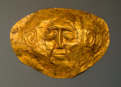 Mycene gold mask 1 NAMA Athens Greece photo