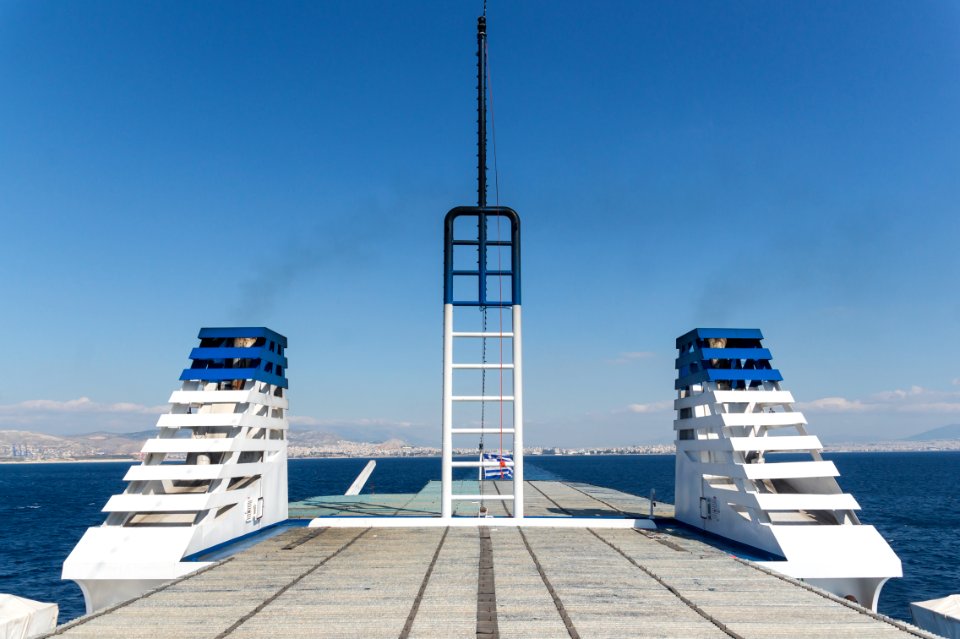 Piraeus from ferry to Aegina, Greece