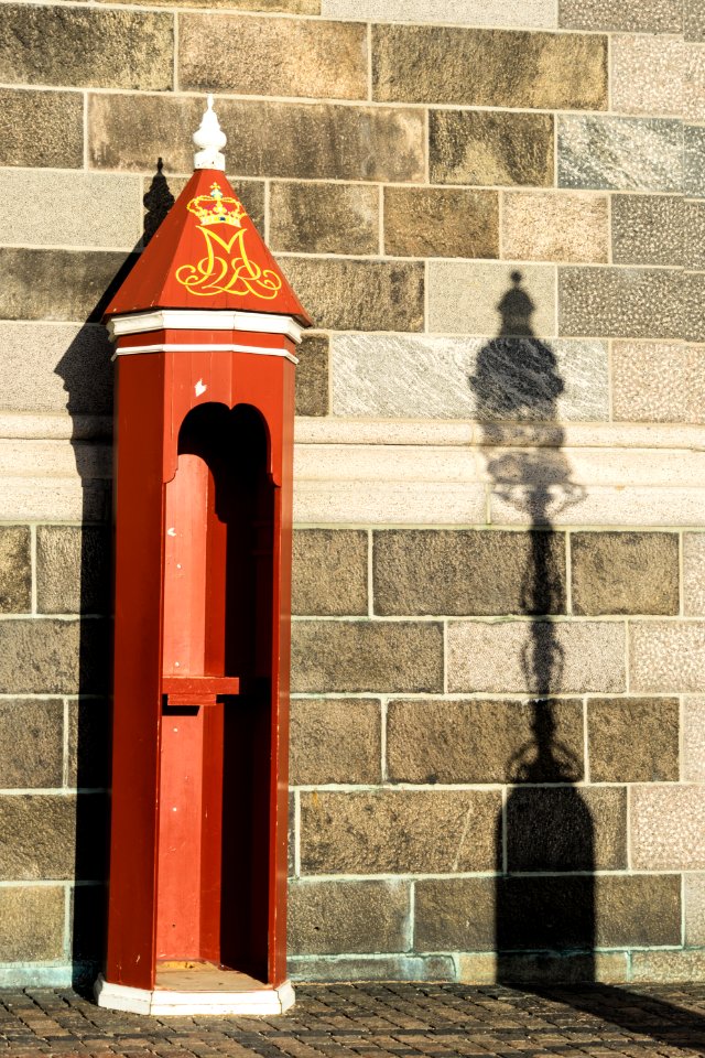 Sentry box shadow lamp Christiansborg Copenhagen Denmark