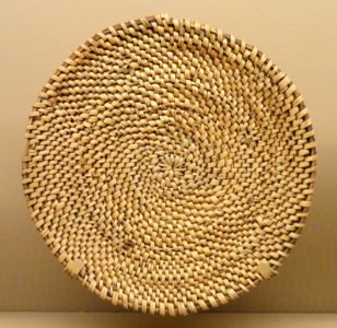 Close-coiled tray fragment, 1250 BC - 400 AD, Hogup Cave, Utah, plant material - Natural History Museum of Utah