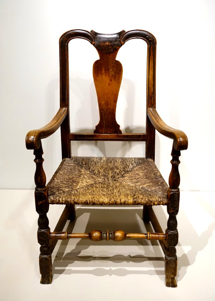 Armchair, Eastern Massachusetts or coastal New Hampshire, c. 1740-1760, maple, rush - Dallas Museum of Art