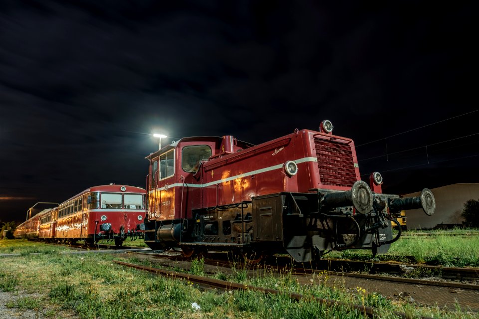 Shunting locomotive on the railway premises in Tübingen