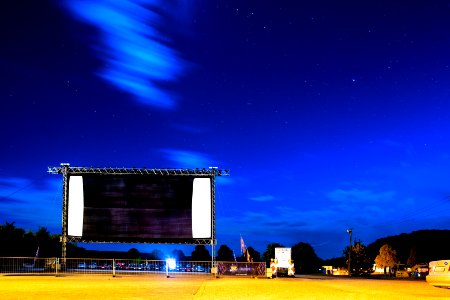 Drive-in cinema in Tübingen at night