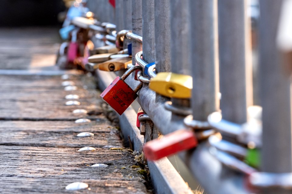 Liebesschlsser an der Ebehardsbrcke in Tbingen 2019