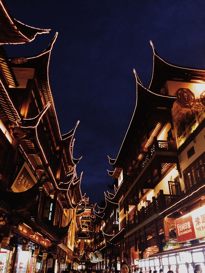 City god temple night light