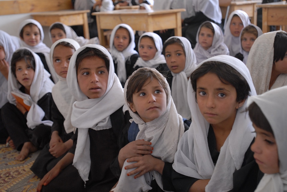 Girls children learning