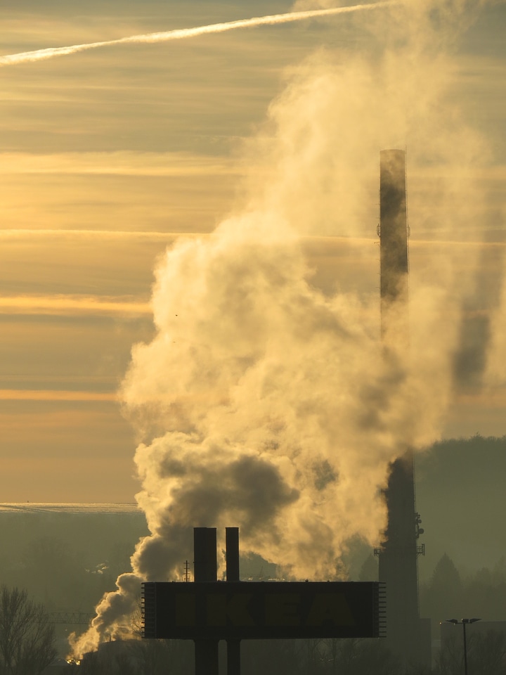 Pollution exhaust gases industrial plant
