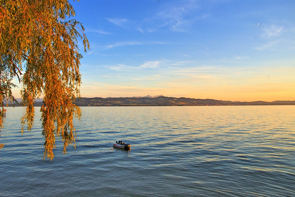 Lake sunrise autumn