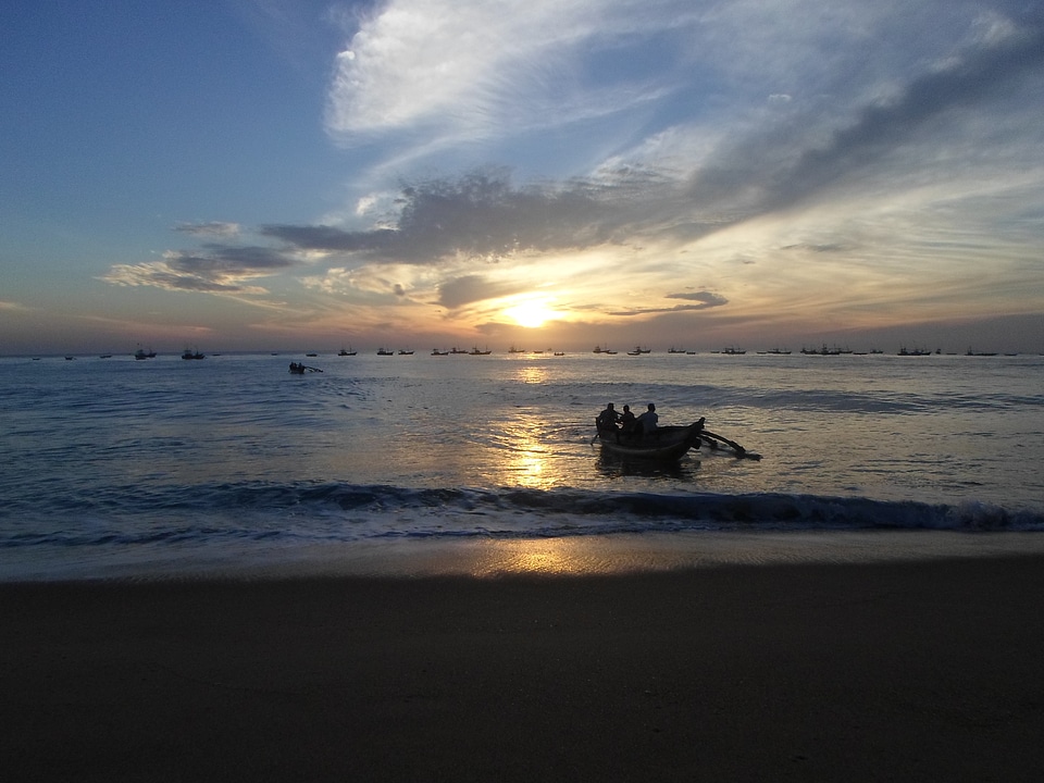 South sea ocean sunset
