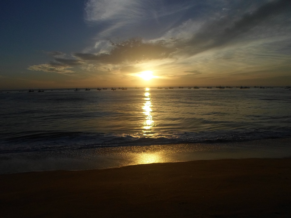 South sea ocean sunset