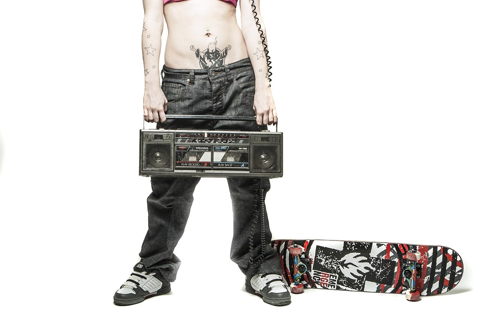 Casual cassette recorder jeans