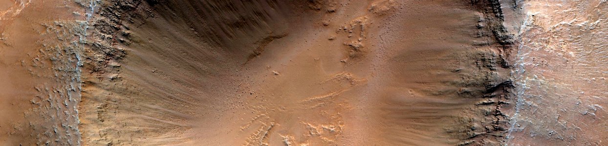 Mars - Crater Exposing Layers Filling Larger Crater