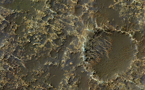 Mars - Crater Floor Deposit in Tyrrhena Terra photo